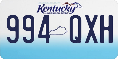 KY license plate 994QXH