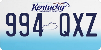 KY license plate 994QXZ