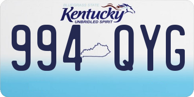 KY license plate 994QYG