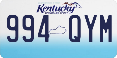 KY license plate 994QYM