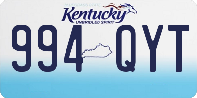 KY license plate 994QYT