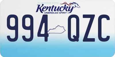 KY license plate 994QZC