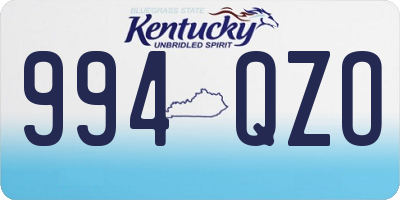 KY license plate 994QZO