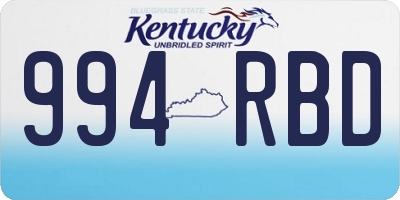 KY license plate 994RBD