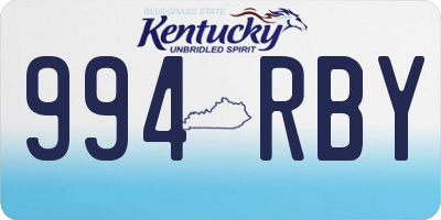 KY license plate 994RBY