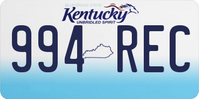 KY license plate 994REC