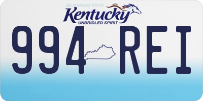 KY license plate 994REI