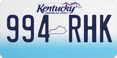 KY license plate 994RHK