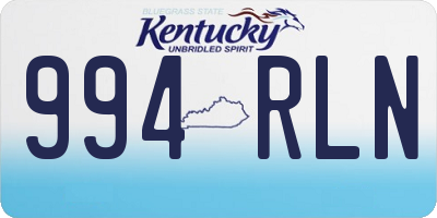 KY license plate 994RLN