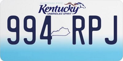 KY license plate 994RPJ