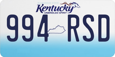 KY license plate 994RSD