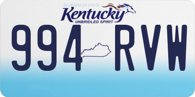 KY license plate 994RVW