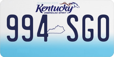 KY license plate 994SGO