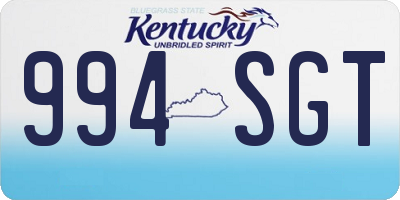 KY license plate 994SGT