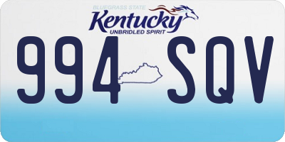 KY license plate 994SQV