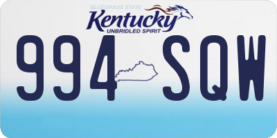 KY license plate 994SQW