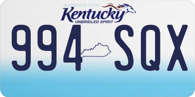 KY license plate 994SQX