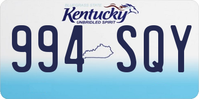 KY license plate 994SQY