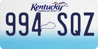 KY license plate 994SQZ