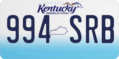 KY license plate 994SRB