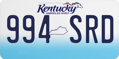 KY license plate 994SRD