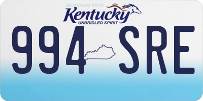 KY license plate 994SRE