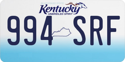 KY license plate 994SRF