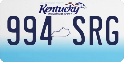 KY license plate 994SRG