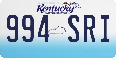 KY license plate 994SRI