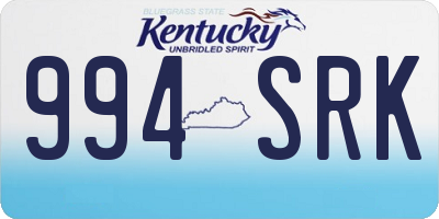 KY license plate 994SRK