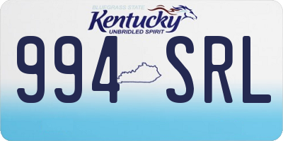 KY license plate 994SRL