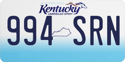 KY license plate 994SRN