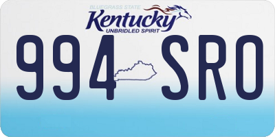KY license plate 994SRO