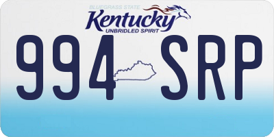 KY license plate 994SRP