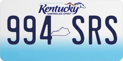 KY license plate 994SRS