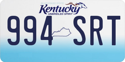 KY license plate 994SRT