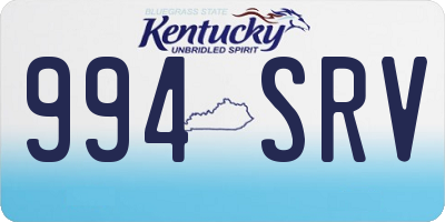 KY license plate 994SRV
