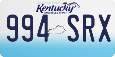 KY license plate 994SRX