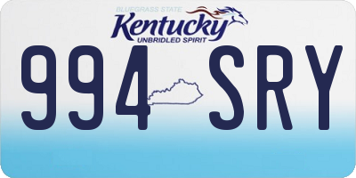 KY license plate 994SRY
