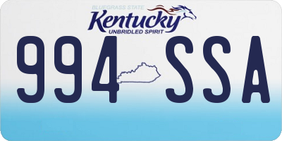 KY license plate 994SSA