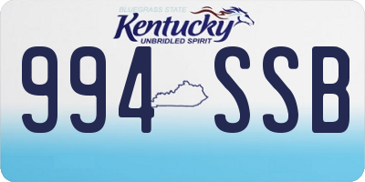 KY license plate 994SSB