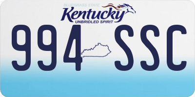 KY license plate 994SSC