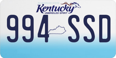 KY license plate 994SSD