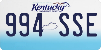 KY license plate 994SSE