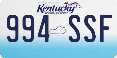 KY license plate 994SSF