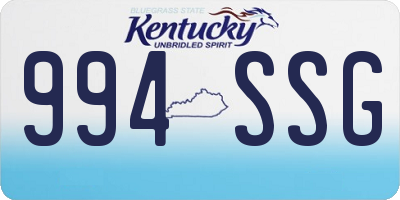 KY license plate 994SSG