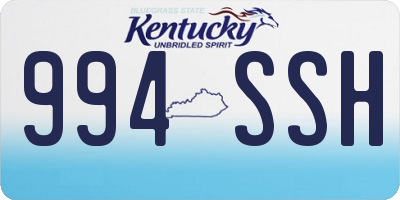 KY license plate 994SSH