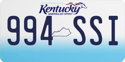 KY license plate 994SSI