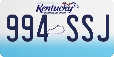 KY license plate 994SSJ