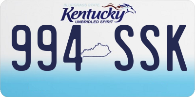 KY license plate 994SSK